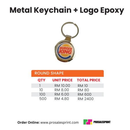 Metal Keychain + Logo Epoxy (Round)