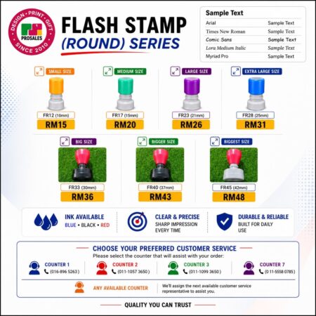 Round Pre-Ink Stamp @ Flash Stamp