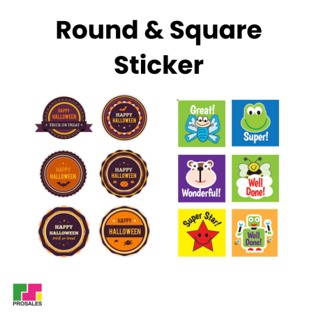 Round & Square Sticker in One A3