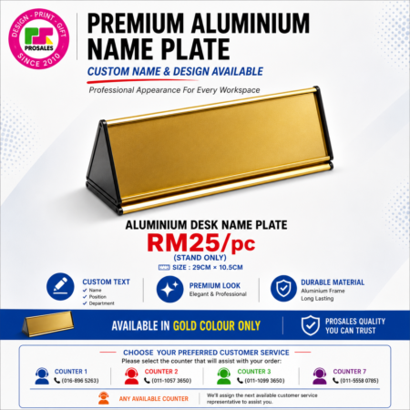 ALUMINIUM NAME PLATE ( STAND ONLY )